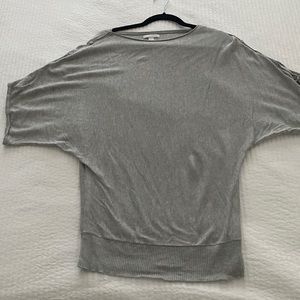 Grey sweater shirt with button detail